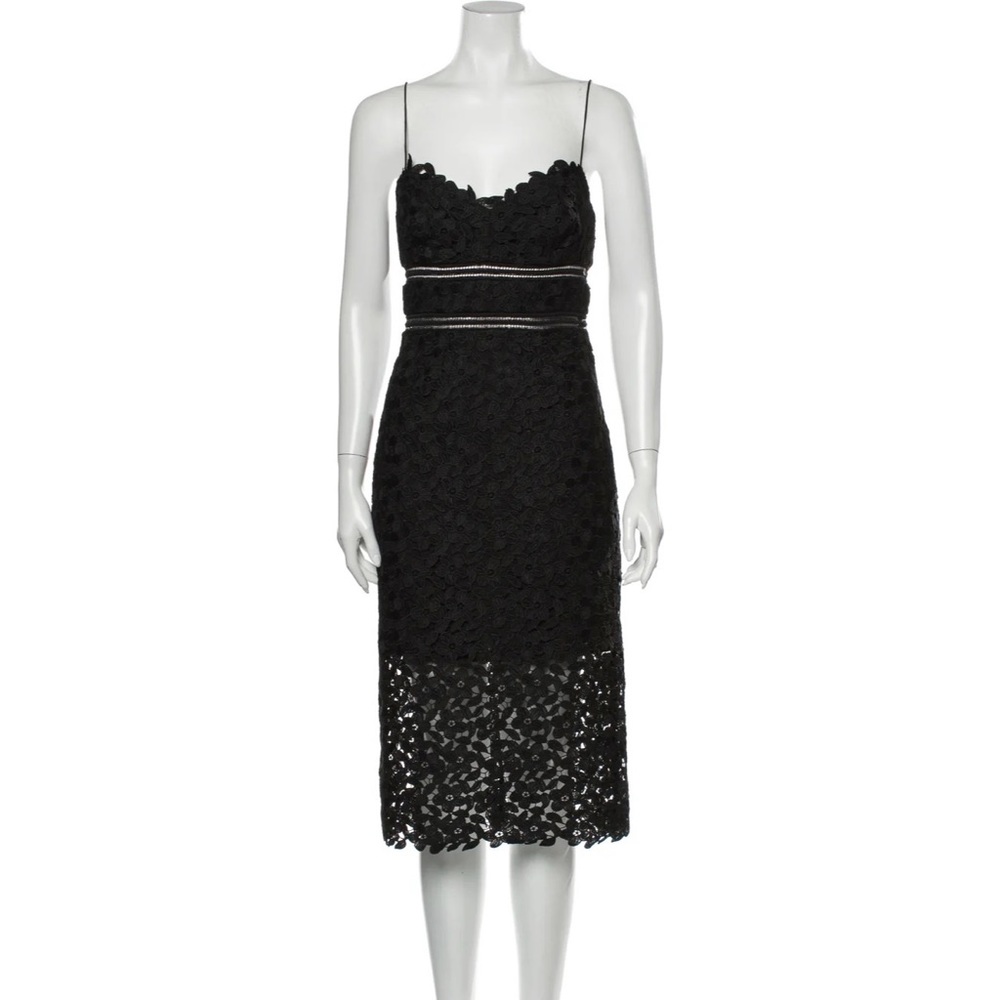 CYNTHIA ROWLEY Lace Pattern Midi Length Dress
